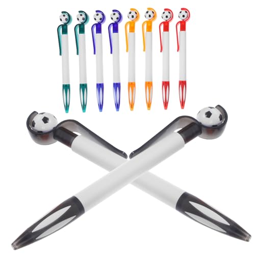 BCOATH 10 Stück Teiliges Fußball-kugelschreiber mit Rutschfestem Griff Glatter Schreibfunktion Robustem Pp-material Bunte Schreibstifte für Schüler Büro und Kreative Fußball-geschenke von BCOATH