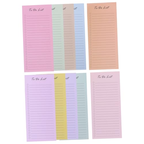 BCOATH 10 Stück Teiliges To Do List Notizblock mit Je Block Selbstklebende Wiederablösbare Haftnotizen in Macaron farben für Schule Büro und Lehrer Planung von BCOATH
