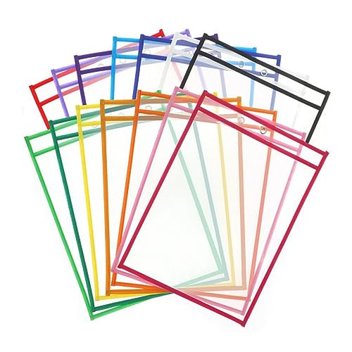 BCOATH 10 Stück Teiliges Transparente Trockenlösch Dokumententaschen PVC Abwischbar Wiederverwendbar mit Metallösen Büroaufbewahrung für Schule und Office Zufällige Farbe Zufällige Farbe BCOATH 10 Stück Teiliges Transparente Trockenlösch Dokumententaschen PVC Abwischbar Wiederverwendbar mit Metallösen Büroaufbewahrung für Schule und Office Zufällige Farbe Zufällige Farbe von BCOATH
