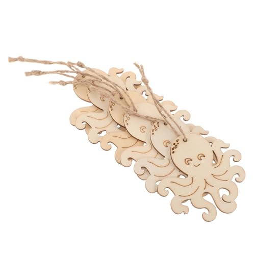 BCOATH 10 Stück Unvollendete Holzanhänger Mit Oktopus- Meerestier- Unbemalter Holzausschnitt Für Party-dekorationen BCOATH 10 Stück Unvollendete Holzanhänger Mit Oktopus- Meerestier- Unbemalter Holzausschnitt Für Party-dekorationen von BCOATH