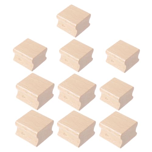 BCOATH 10-teiliger Holzstempel Zum Basteln: Unfertiger Holzrohling, Gummistempel, Gerillter Würfelblock Zum Selbermachen, Basteln, Scrapbooking, Malzubehör von BCOATH