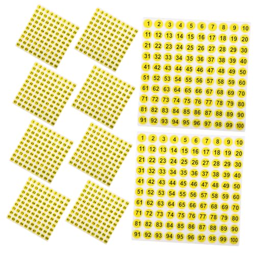 BCOATH 100 Blatt Selbstklebende Zahlenaufkleber Rund Wasserfest Gelber Untergrund mit Schwarzen Ziffern Etiketten für Kleidung Schuhe Lagerung und Organisation BCOATH 100 Blatt Selbstklebende Zahlenaufkleber Rund Wasserfest Gelber Untergrund mit Schwarzen Ziffern Etiketten für Kleidung Schuhe Lagerung und Organisation von BCOATH
