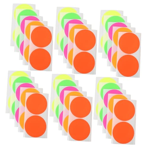 BCOATH 100 Stück Fluoreszierende Mehrfarbige Punktaufkleber Selbstklebend DIY Klebeetiketten für Scrapbook Büro Schule Praktische Farbcodierung und Dekoration von BCOATH