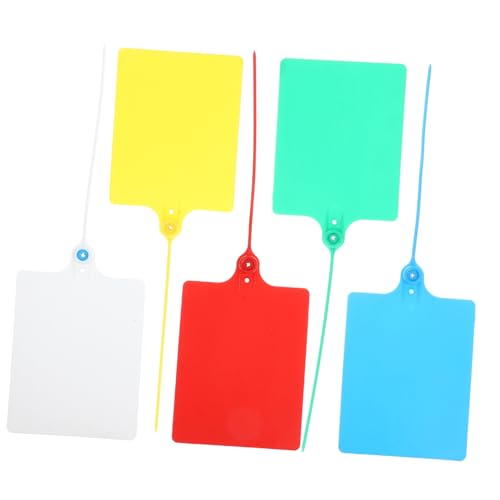 BCOATH 100 Stück Teiliges Farbige Kunststoff Versandetiketten mit Kabelbindern Leichtes Transport Kofferanhänger labeling zur Schnellen Identifikation und Effizienter Sortierung von BCOATH