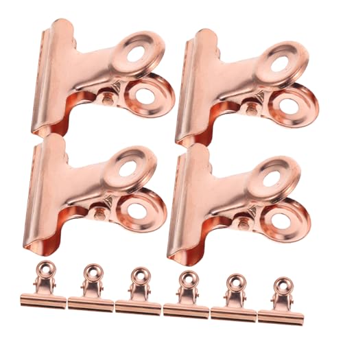 BCOATH 10Stücke Metallclip Robuste Büroklammern für Dokumente Quittungen und Tickets Federbelastete Klemmen Roségold für Halt und Einfache Handhabung von BCOATH