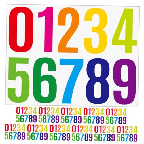 BCOATH 12 Blatt Große Selbstklebende Zahlen Aufkleber Wetterfest Langlebig für Briefkasten Abfallbehälter Außen Klar Erkennbare Schwarze Nummern für Hausnummer Markierung von BCOATH