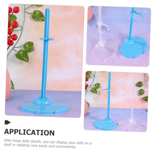 BCOATH 12 Stück Teiliges Puppenständer Robustem Kunststoff Transparente und Blaue Doll Display Stands für Mädchen Stabile Halterung zur Sicheren Präsentation von Actionfiguren und Puppen von BCOATH