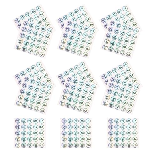 BCOATH 15 Bögen Zahlenaufkleber Für Tassen: 1–25, Entfernbare, Wasserfeste Identifikationsaufkleber – Bubble-dot-etiketten Für Partys, Hochzeiten Und Kaffeetassen Im Büro von BCOATH