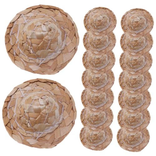 BCOATH 16 Stück Teiliges Handgewebte Strohhüte Kleine Dekorative Puppenhüte Leichtes DIY Foto Requisiten Accessoire für Puppen zum Basteln für Kindergeburtstag von BCOATH