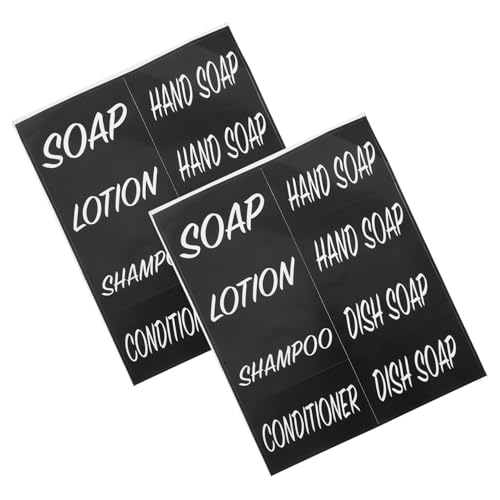 BCOATH 2 Bögen, Wiederverwendbare, Wasserfeste Etiketten Für Badezimmerflaschen, Ideal Für Handseife, Reinigungsmittel, Shampoo, Geeignet Für Die Organisation Zu Hause Und Auf Reisen. von BCOATH