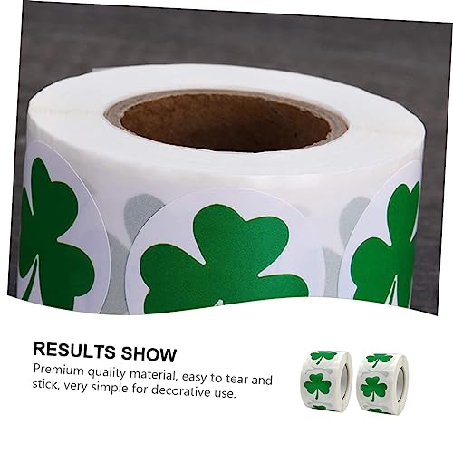 BCOATH 2 Rollen Patrick's Day Etikettenrolle mit Selbstklebenden Kleeblattaufklebern Farbenfrohe Geschenkverpackungs und Siegelsticker für Partydekoration und Bastelbedarf BCOATH 2 Rollen Patrick's Day Etikettenrolle mit Selbstklebenden Kleeblattaufklebern Farbenfrohe Geschenkverpackungs und Siegelsticker für Partydekoration und Bastelbedarf von BCOATH