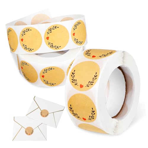 BCOATH 2 Rollen Runde Kraftpapier Aufkleber Selbstklebend Handmade Sticker für Backen Geschenkverpackung DIY Marmeladengläser Etiketten Liebe Handgemacht BCOATH 2 Rollen Runde Kraftpapier Aufkleber Selbstklebend Handmade Sticker für Backen Geschenkverpackung DIY Marmeladengläser Etiketten Liebe Handgemacht von BCOATH