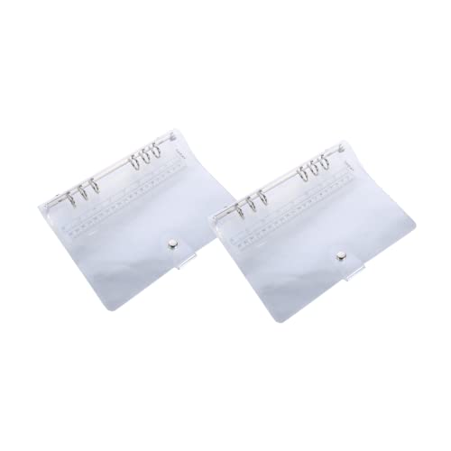 BCOATH 2 Stück Transparentes PVC Notizbuch Cover Set Flexibles Ringbuch mit Druckknopfverschluss Wasserdichtes Handbuch Zubehör für Schule und Büro für Aufbewahrung Wichtiger Unterlagen von BCOATH