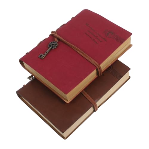 BCOATH 2 Stück Vintage PU Notizbuch Handmade Schreibheft mit Bandverschluss Kleine Handgebundene Notizbücher in Braun und Rot Für Frauen Männer Mädchen Jungen zum Tagebuch Planen BCOATH 2 Stück Vintage PU Notizbuch Handmade Schreibheft mit Bandverschluss Kleine Handgebundene Notizbücher in Braun und Rot Für Frauen Männer Mädchen Jungen zum Tagebuch Planen von BCOATH