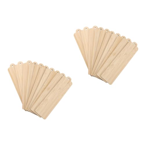 BCOATH 20 Stück Holz Lesezeichen Blanko Unbehandelte DIY Bastelmaterialien für Kreative Projekte für Lesezeichen und Dekorationen von BCOATH