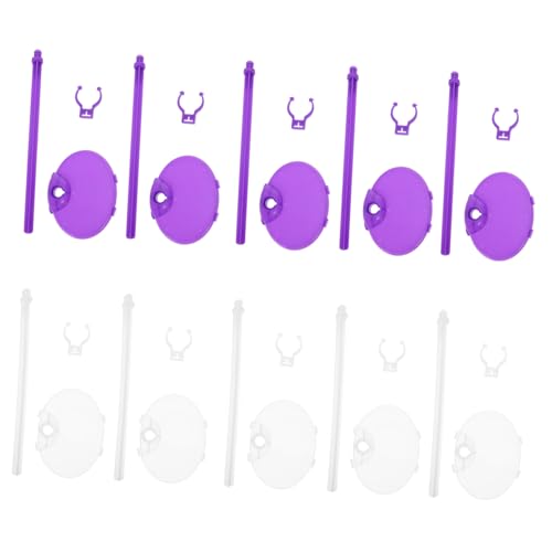 BCOATH 20 Stück Teiliges Puppenständer Doll Display Ständer aus Transparentem und Violettem Kunststoff Stabile Halter für Puppen Figuren und Modelle für Sammler von BCOATH