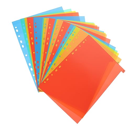 BCOATH 20Blätter Binder Trennblätter aus Robustem Material Teilig Farbige Indexseiten für Büro Schule und Zuhause Langlebig und Praktisch zur Organisation von Dokumenten von BCOATH
