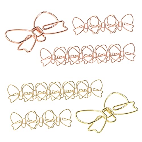 BCOATH 20Stücke Kreative Papierklammern Form von Schleifen Elegante Büroklammern für Dokumente Notizen und DIY Projekte Roségold von BCOATH