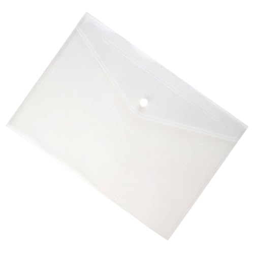 BCOATH 24 Teiliges Dokumententaschen Weiß Transparentes PP Material Wasserfest und Reißfest Mit Sicherem Kunststoff Druckknopf Praktischer Dokumentenorganizer Für Büro und Zuhause von BCOATH