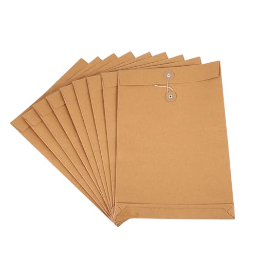 BCOATH 25 Stück Teiliges Kraftpapier portfolio mit Knopfverschluss Großer Dokumentenhalter Papiere Leichter Umschlag für Büro Schule Geschäftsreisen und Aktenorganisation von BCOATH