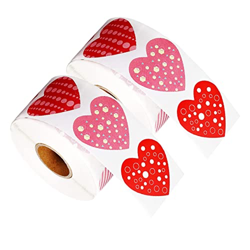 BCOATH 2Rollen Herzaufkleber Selbstklebende Dekorative Herzaufkleber für Valentinstag Hochzeit und pro Rolle Vielseitig Einsetzbar für Dekoration von BCOATH