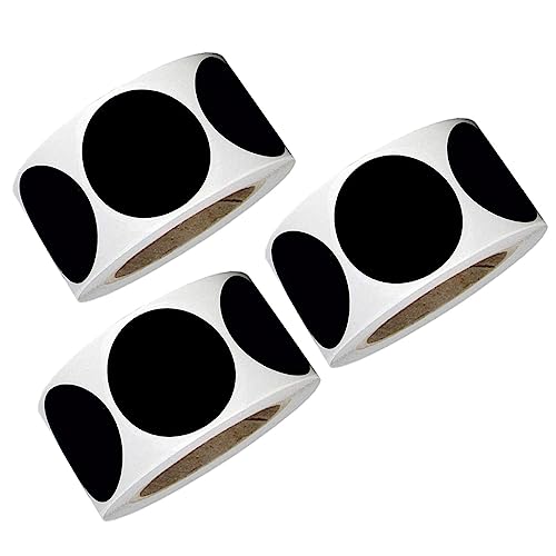 BCOATH 3 Rollen Runde Selbstklebende Schwarze PVC Etikettenaufkleber Je Wasserfeste und Praktische Label Sticker für Büro Haushalt und DIY Dekoration BCOATH 3 Rollen Runde Selbstklebende Schwarze PVC Etikettenaufkleber Je Wasserfeste und Praktische Label Sticker für Büro Haushalt und DIY Dekoration von BCOATH