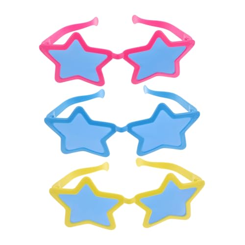 BCOATH 3 Stück Exaggerated Sternförmige Partybrillen Bunte Hawaii Strand Dekor Sonnenbrillen Spaßbrillen Foto Requisiten Geschenkidee für Karneval Geburtstag Hochzeit von BCOATH