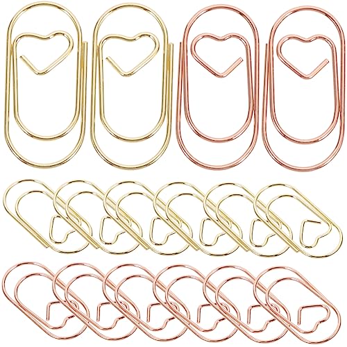 BCOATH 30 Stück Herzförmige Büroklammern Teiliges Roségold und Gold Dekorative Metallclips für Schule Büro und Kreative Projekte Vielseitige Dokumentenklammern für Notizen und BCOATH 30 Stück Herzförmige Büroklammern Teiliges Roségold und Gold Dekorative Metallclips für Schule Büro und Kreative Projekte Vielseitige Dokumentenklammern für Notizen und von BCOATH