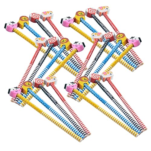 BCOATH 30 Stück Teiliges Holzbleistifte mit Radiergummi Leichte Cartoon Schreibstifte für Schüler Glattes Schreiben Langlebig und Komfortabel für Schule und Zuhause von BCOATH