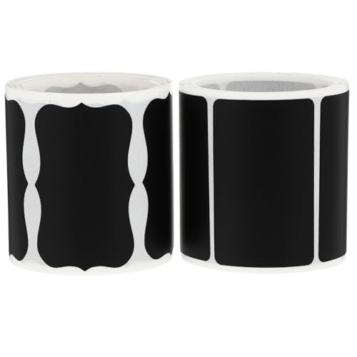 BCOATH 300 Stück Teiliges Abnehmbare Lebensmittelaufkleber aus Wasserfestem PVC Schwarz mit Weißen Schriftzügen und Dekorativ für Küchenbehälter Gewürzgläser und Vorratsdosen Leicht von BCOATH