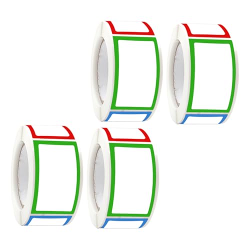 BCOATH 4 Rollen Bunte Rechteckige Aufkleber Selbstklebend Wiederbeschreibbare Etiketten zum Beschriften Praktische Küchenlabels für Vorratsdosen und Lebensmittelbehälter Vielseitige BCOATH 4 Rollen Bunte Rechteckige Aufkleber Selbstklebend Wiederbeschreibbare Etiketten zum Beschriften Praktische Küchenlabels für Vorratsdosen und Lebensmittelbehälter Vielseitige von BCOATH