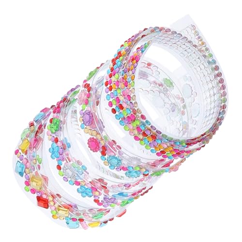 BCOATH 4 Rollen Selbstklebendes Strassband Je Glitzernde DIY Dekoration für Tagebuch Geschenkverpackung Scrapbook Stark Haftendes Acryl material Vielseitig für Schmucksteine Basteln und von BCOATH