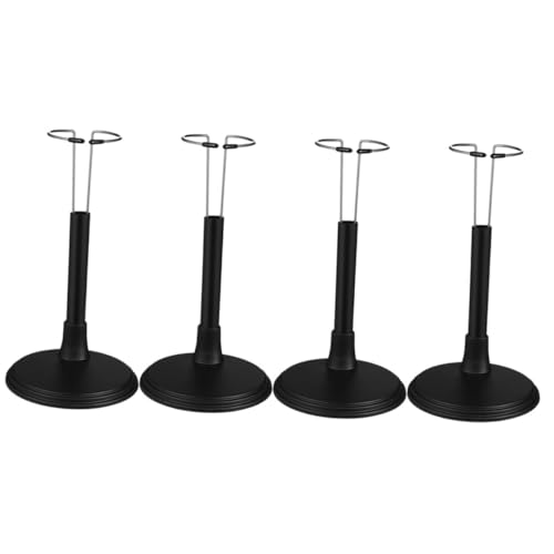 BCOATH 4 Stück Puppenständer Schwarz aus Abs Edelstahl Stabiles Puppenhalter Zubehör für Indoor Doll Support Dekorativer Sicherer Display Stand für Puppen und Figuren von BCOATH