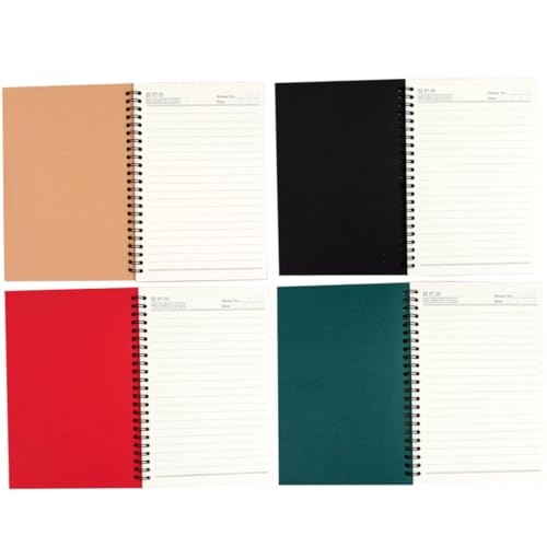 BCOATH 4 Stück Teiliges Notizbuch Vintage Design Spiralbindung Kraftpapier Umschlag Liniert Tragbares Schreibheft für Büro Schule und Alltag Hochwertiges Papier Einfaches Umblättern BCOATH 4 Stück Teiliges Notizbuch Vintage Design Spiralbindung Kraftpapier Umschlag Liniert Tragbares Schreibheft für Büro Schule und Alltag Hochwertiges Papier Einfaches Umblättern von BCOATH