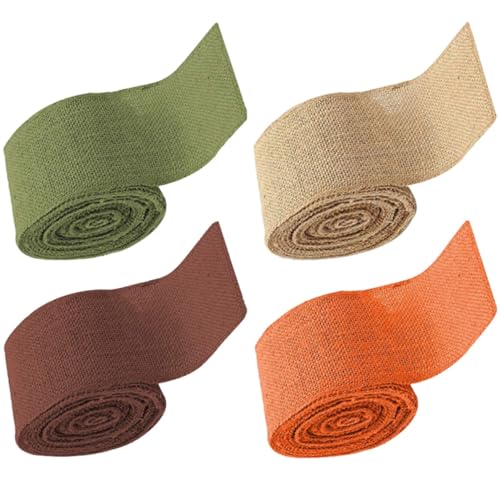 BCOATH 4Rollen Multifunktionale Geschenkbänder Natur DIY Dekoband für Hochzeit Basteln und Geschenkverpackung Schneidbar von BCOATH