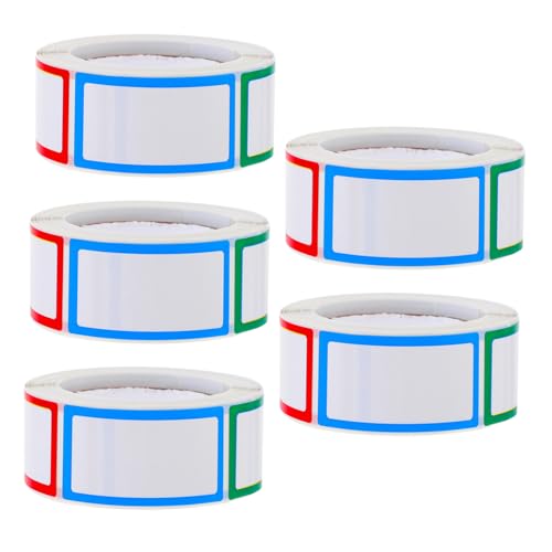 BCOATH 5 Rollen Bunte Selbstklebende Blanko Aufkleber DIY Etiketten für Küche Gewürz Lebensmittelbehälter Wasserfest Beschriftbar Organizer Sticker BCOATH 5 Rollen Bunte Selbstklebende Blanko Aufkleber DIY Etiketten für Küche Gewürz Lebensmittelbehälter Wasserfest Beschriftbar Organizer Sticker von BCOATH