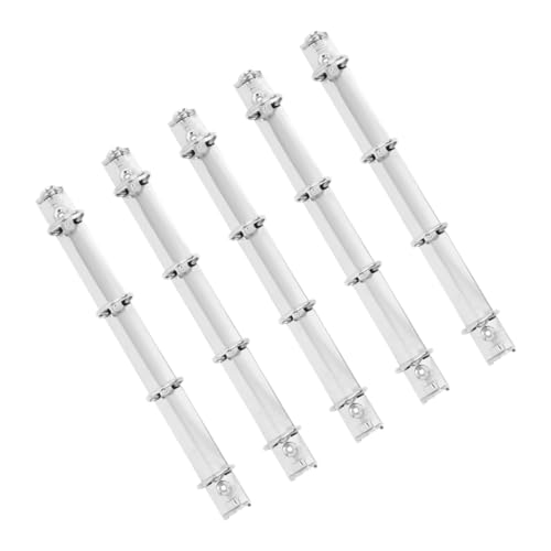 BCOATH 5 Stück Metall lochordner Metallclip Dokumentenmappe für Schule Büro Tragbarer Langlebiger Ringbuch organizer Silber von BCOATH