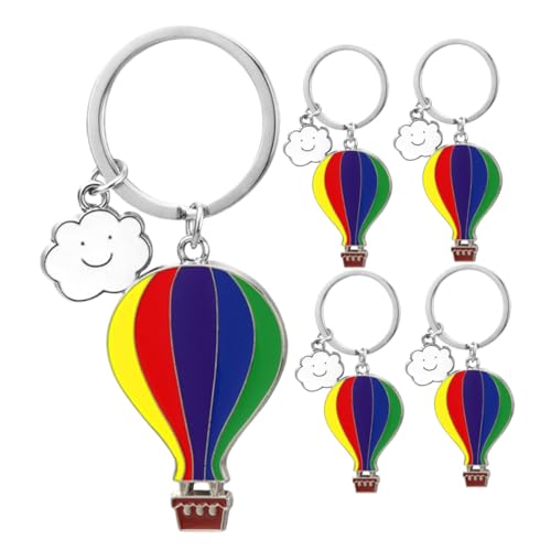 BCOATH 5 Stück Süßer Schlüsselanhänger Mit Heißluftballon, Wolkenanhänger Aus Metall, Reise-souvenir Für Geburtstag, Babyparty, Hochzeit, Party, Gastgeschenke BCOATH 5 Stück Süßer Schlüsselanhänger Mit Heißluftballon, Wolkenanhänger Aus Metall, Reise-souvenir Für Geburtstag, Babyparty, Hochzeit, Party, Gastgeschenke von BCOATH