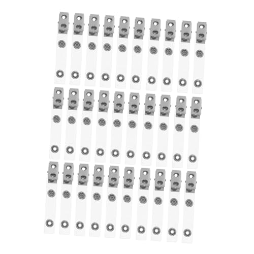 BCOATH 50 Stück Doppel Loch Metall Clip mit PVC Gurt für Id Karten Namensschilder und Arbeitskarten für Büro und Schule von BCOATH