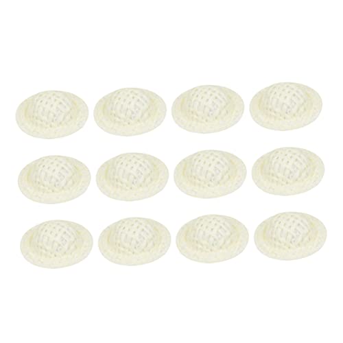 BCOATH 50 Stück Mini Papier Stoff Hüte Handgefertigte Puppenhüte für DIY Bastelprojekte Dekorative Mini Kappen mit Breiter Krempe für Puppenspielzeug und Partys von BCOATH