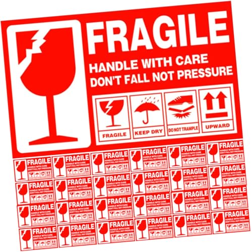 BCOATH 500 Stück Selbstklebende Versandaufkleber Vorsicht Zerbrechlich Stark Haftende Warnetiketten für Kartons Leicht Ablösbare Fragile Sticker für Sichere Paketsendungen BCOATH 500 Stück Selbstklebende Versandaufkleber Vorsicht Zerbrechlich Stark Haftende Warnetiketten für Kartons Leicht Ablösbare Fragile Sticker für Sichere Paketsendungen von BCOATH