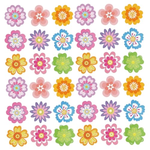 BCOATH 54 Stück Teiliges Doppelseitiges Blumen Papierausschnitt mit Bunten Floralen Motiven und Selbstklebenden Punkten Vielseitige Pinnwand und Klassenzimmerdekoration für Frühling und von BCOATH