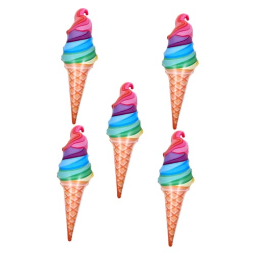 BCOATH 5Stücke Aufblasbare Eistüten Ballons für Sommerpartys Lustige Eiscreme Dekoration für Geburtstagsfeiern Hochzeiten und Themenveranstaltungen Leicht zu Reinigen von BCOATH