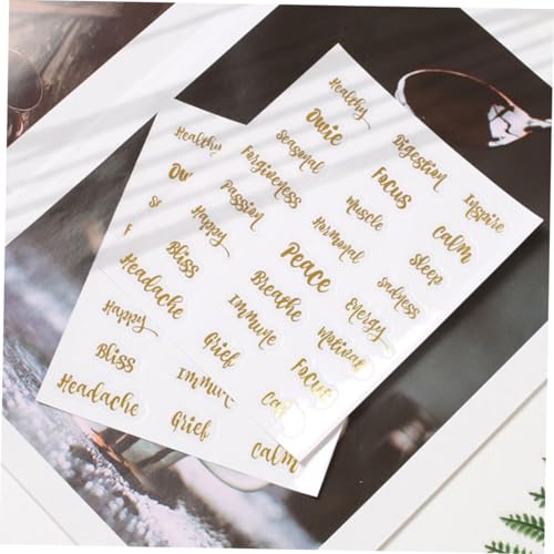 BCOATH 6 Blätter Teiliges Selbstklebende Goldene Buchstaben Aufkleber Wasserfest zum Beschriften und Organisieren von Ätherischen Ölflaschen Praktische Etiketten für Einfache BCOATH 6 Blätter Teiliges Selbstklebende Goldene Buchstaben Aufkleber Wasserfest zum Beschriften und Organisieren von Ätherischen Ölflaschen Praktische Etiketten für Einfache von BCOATH