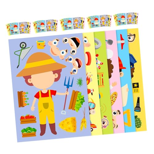 BCOATH 6 Sätze DIY Berufs Puzzle Sticker für Interaktive Anzieh Aufkleber mit Bunten Designs Fördert Spielerisch Feinmotorik und Familienzeit bei Schule Partys und Freizeit BCOATH 6 Sätze DIY Berufs Puzzle Sticker für Interaktive Anzieh Aufkleber mit Bunten Designs Fördert Spielerisch Feinmotorik und Familienzeit bei Schule Partys und Freizeit von BCOATH