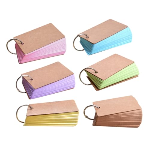 BCOATH 6 Stück Bunte Kraftpapier Karteikarten mit Binder ring Leere DIY Vokabelkarten Praktische Notizblöcke für Schule Büro Zuhause Handliche Memo hilfen BCOATH 6 Stück Bunte Kraftpapier Karteikarten mit Binder ring Leere DIY Vokabelkarten Praktische Notizblöcke für Schule Büro Zuhause Handliche Memo hilfen von BCOATH
