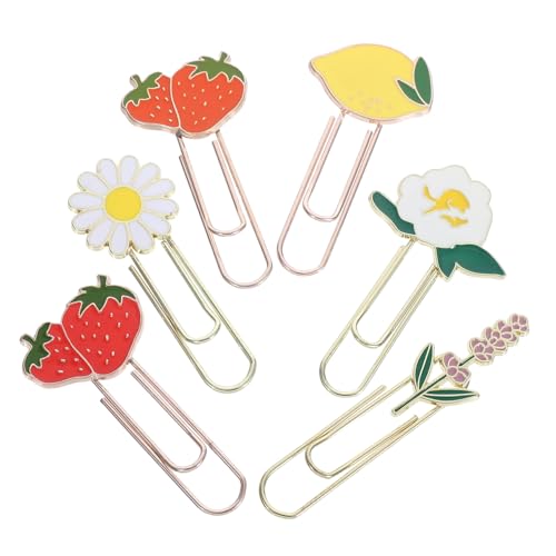 BCOATH 6 Stück Frucht und Blumenformen Dekorative Büroklammern für Dokumente Notizen und Schulbedarf Praktische Büroorganisation BCOATH 6 Stück Frucht und Blumenformen Dekorative Büroklammern für Dokumente Notizen und Schulbedarf Praktische Büroorganisation von BCOATH
