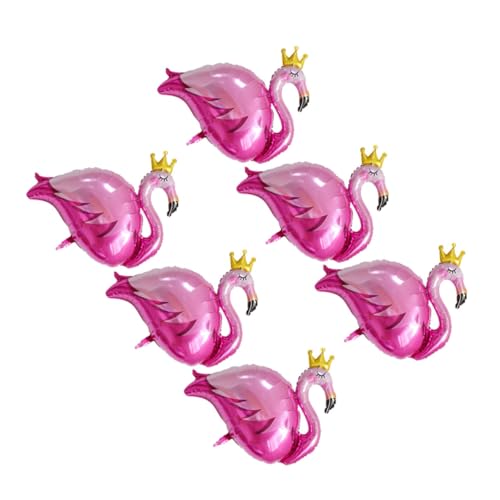 BCOATH 6 Stück Teiliges Flamingo Aluminiumfolie Ballon Langlebige Hawaii Party Dekoration Leuchtende Farben Großformatig Luftdicht als Fotohintergrund und Partyaccessoire von BCOATH
