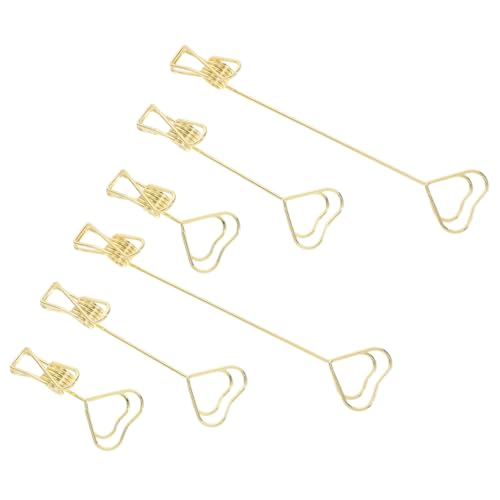 BCOATH 6 Stück Teiliges Memo Clip Herzform Metall Kartenhalter Robuster Zettelhalter für Schreibtisch Eleganter Tischkartenhalter Vielseitiger Notizhalter für Büro und Zuhause von BCOATH