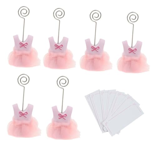 BCOATH 6 Stück Teiliges Party Tischkartenhalter in Rosa Memo Preisschildclip für Babyparty Deko Mädchen Beschriftung Namenskartenhalter für Tischdekoration und Shop display von BCOATH